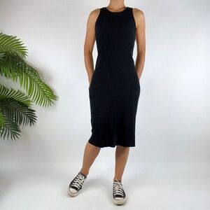 Vintage Y2K Black Indie Soft Grunge Casual Baddie Wife Beater Dress / Size: L